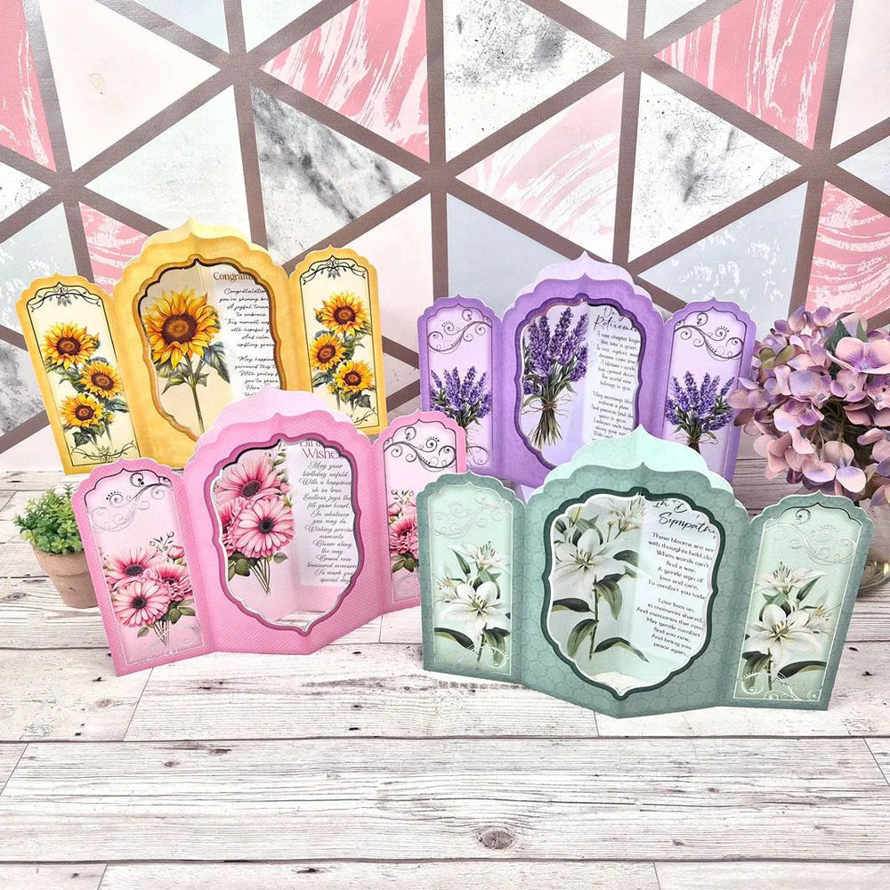 Hunkydory Crafts - Window to the Heart - Floral Wishes Concept Card Kit (8/pk)