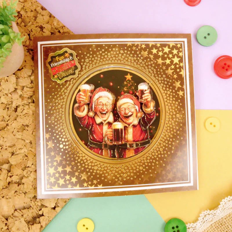 Hunkydory Crafts - Delightful Golden Oldies Festive Fun Decoupage Card Kit - The Crafty Kiwi