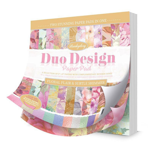 Hunkydory Crafts - Duo Design Paper Pads - Floral Flair & Subtle Shimmer - The Crafty Kiwi