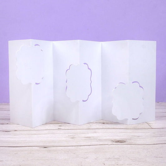 Hunkydory Crafts - Luxury Shaped Card Blanks & Envelopes - Ornate Triple Swing Card (5/pack) - The Crafty Kiwi