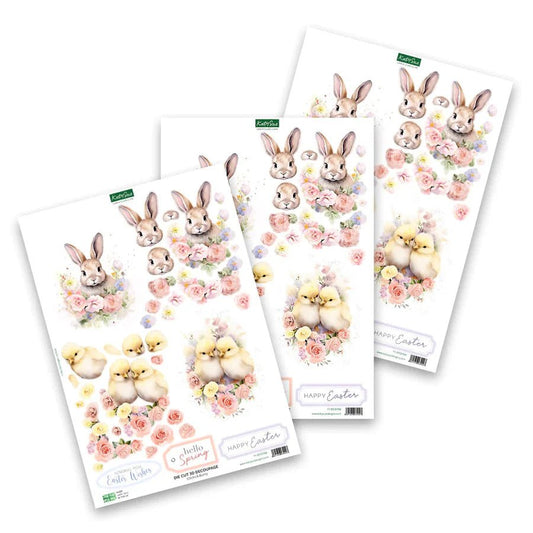 Katy Sue - 3D Die Cut Decoupage - Chicks & Bunny (1/sheet) - The Crafty Kiwi