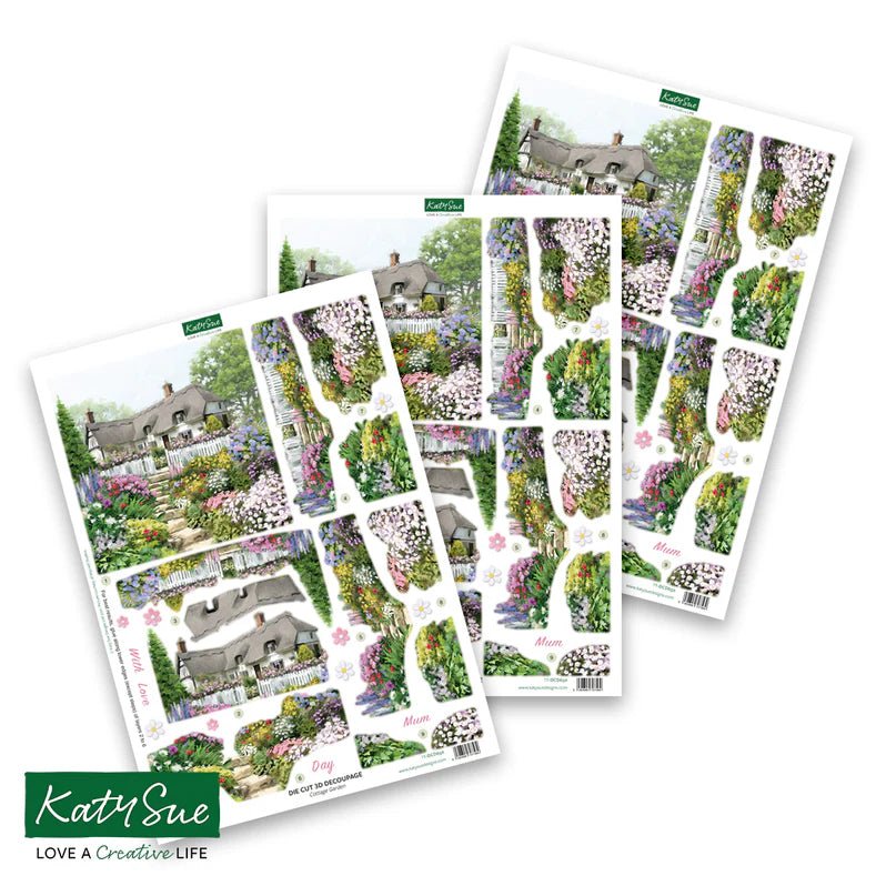 Katy Sue - 3D Die Cut Decoupage - Cottage Garden (1/sheet) - The Crafty Kiwi