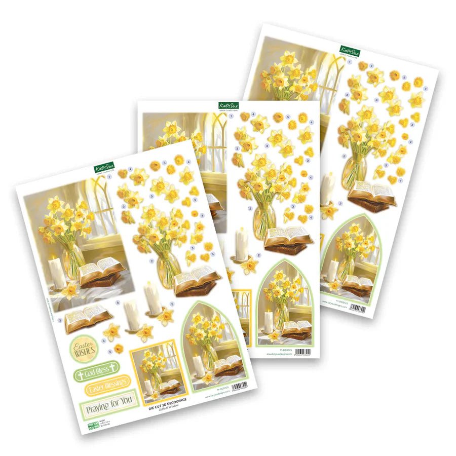 Katy Sue - 3D Die Cut Decoupage - Daffodil Window - The Crafty Kiwi