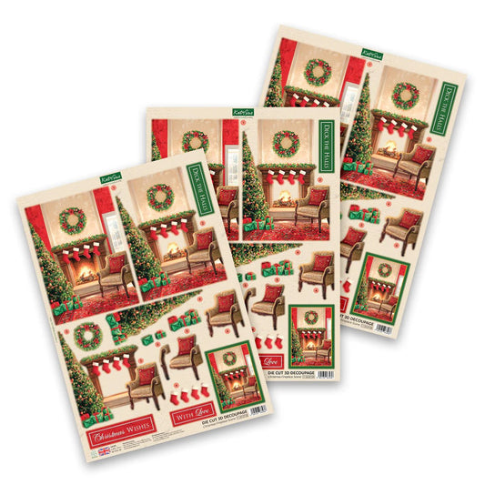 Katy Sue - 3D Die Cut Decoupage - Fireplace Scene (1/sheet) - The Crafty Kiwi