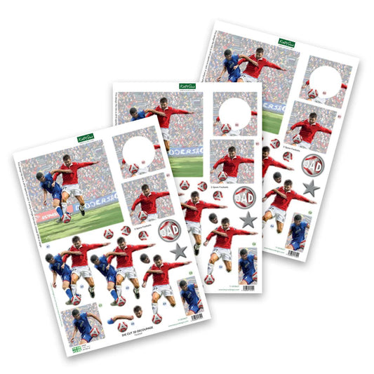 Katy Sue - 3D Die Cut Decoupage - Football (1/sheet) - The Crafty Kiwi