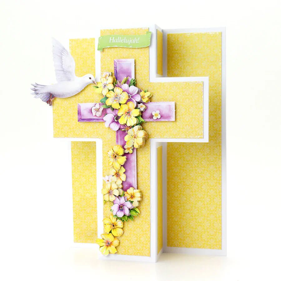 Katy Sue - 3D Die Cut Decoupage - Lilac Floral Cross (1/sheet) - The Crafty Kiwi