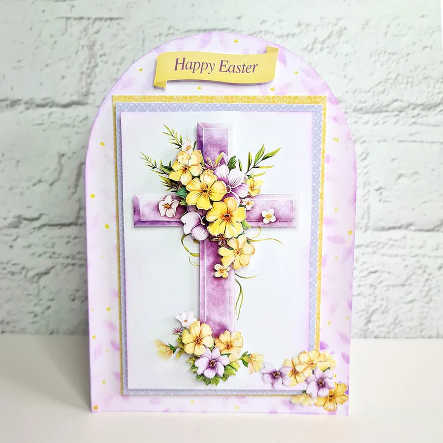 Katy Sue - 3D Die Cut Decoupage - Lilac Floral Cross (1/sheet) - The Crafty Kiwi