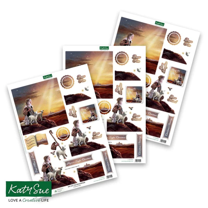 Katy Sue - 3D Die Cut Decoupage - Shepherd Boy (1/sheet) - The Crafty Kiwi