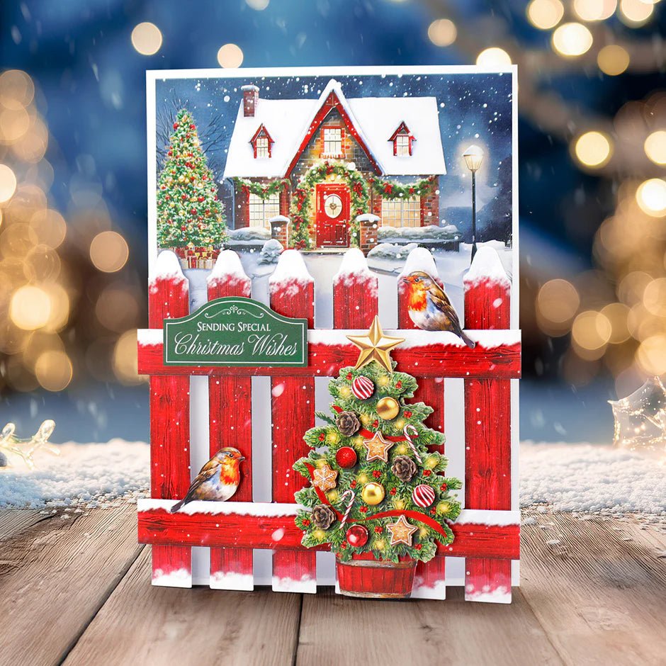 Katy Sue - Christmas Garden Picket Fence Card Making Kit (4/pack) - The Crafty Kiwi