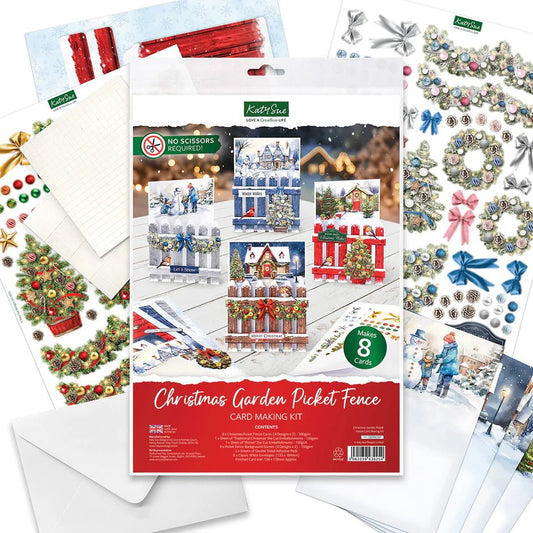 Katy Sue - Christmas Garden Picket Fence Card Making Kit (4/pack) - The Crafty Kiwi