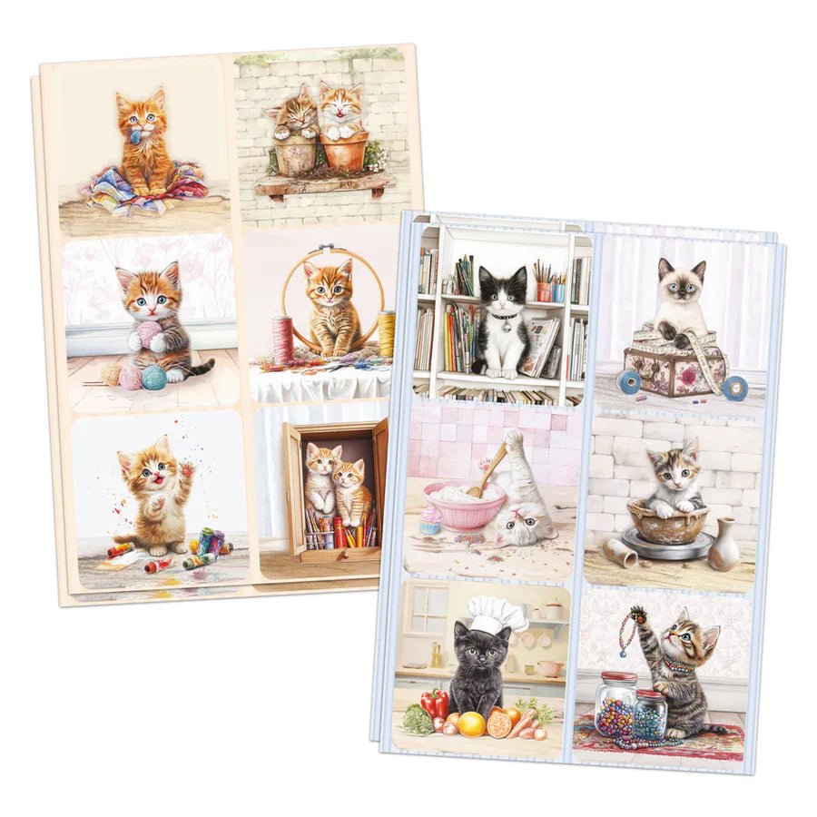 Katy Sue - Crafty Kittens Die Cut Topper & Decoupage Collection Kit (12/pack) - The Crafty Kiwi