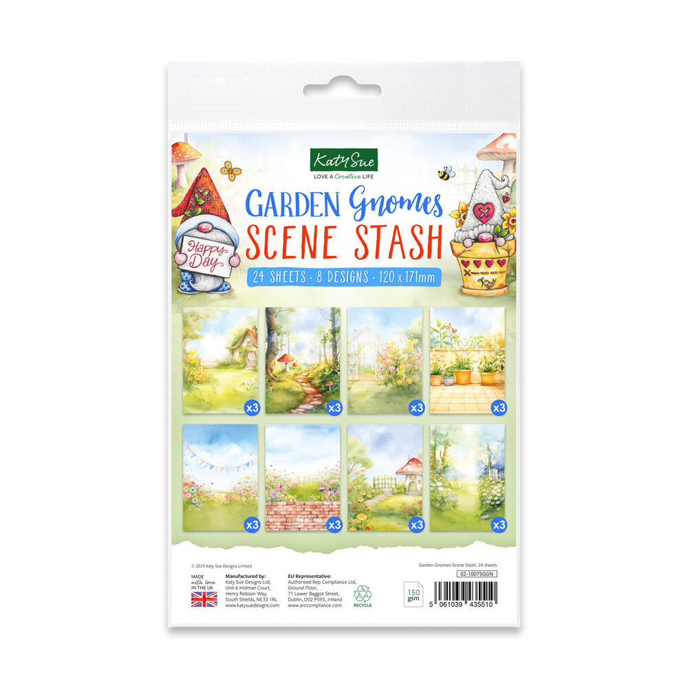 Katy Sue - Garden Gnomes Scene Stash (8/sheets)