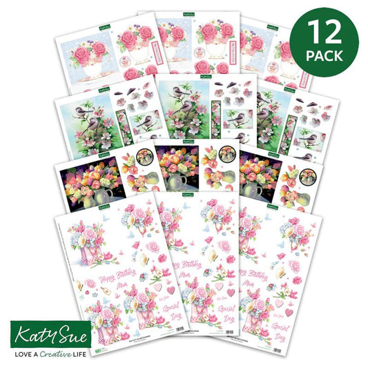 Katy Sue - Die Cut 3D Decoupage - Floral Collection (4/sheets) - The Crafty Kiwi