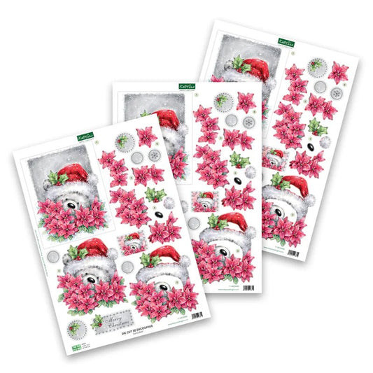 Katy Sue - Die Cut 3D Decoupage - Santa Bear (1/sheet) - The Crafty Kiwi