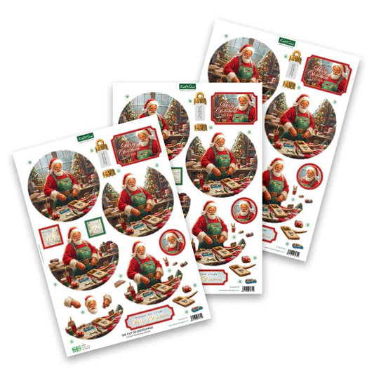 Katy Sue - Die Cut 3D Decoupage - Santa's Workshop Bauble (1/sheet) - The Crafty Kiwi