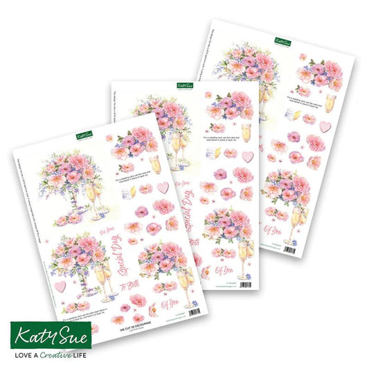 Katy Sue - Die Cut 3D Decoupage - Soft Pink Roses (1/sheet) - The Crafty Kiwi