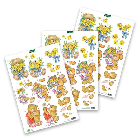 Katy Sue - Die Cut Decoupage - Cute & Cuddly Bears (1/sheet) - The Crafty Kiwi