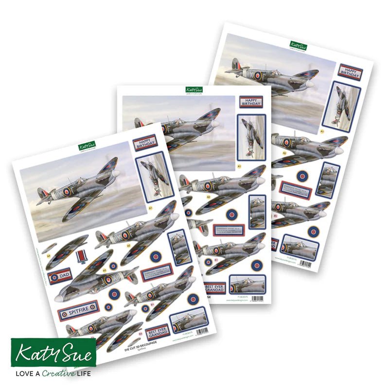 Katy Sue - Die Cut Decoupage - Spitfire (1/sheet) - The Crafty Kiwi