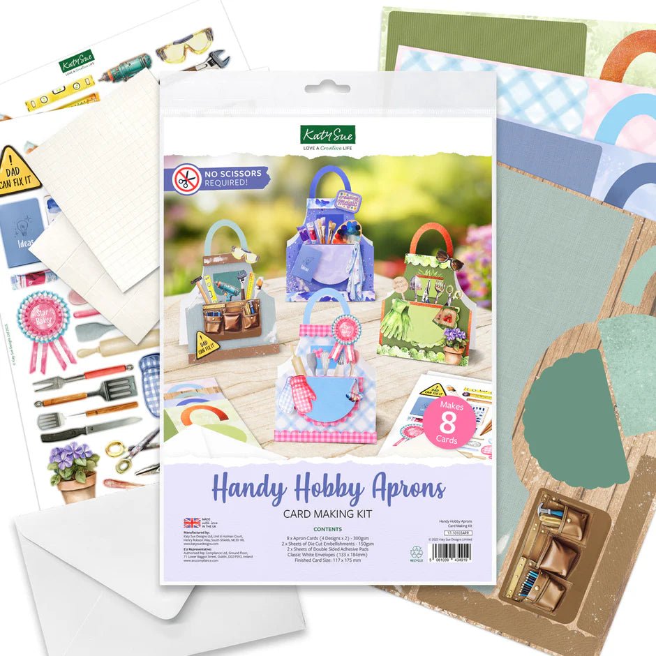 Katy Sue - Handy Hobby Aprons Card Making Kit (4/pack) - The Crafty Kiwi