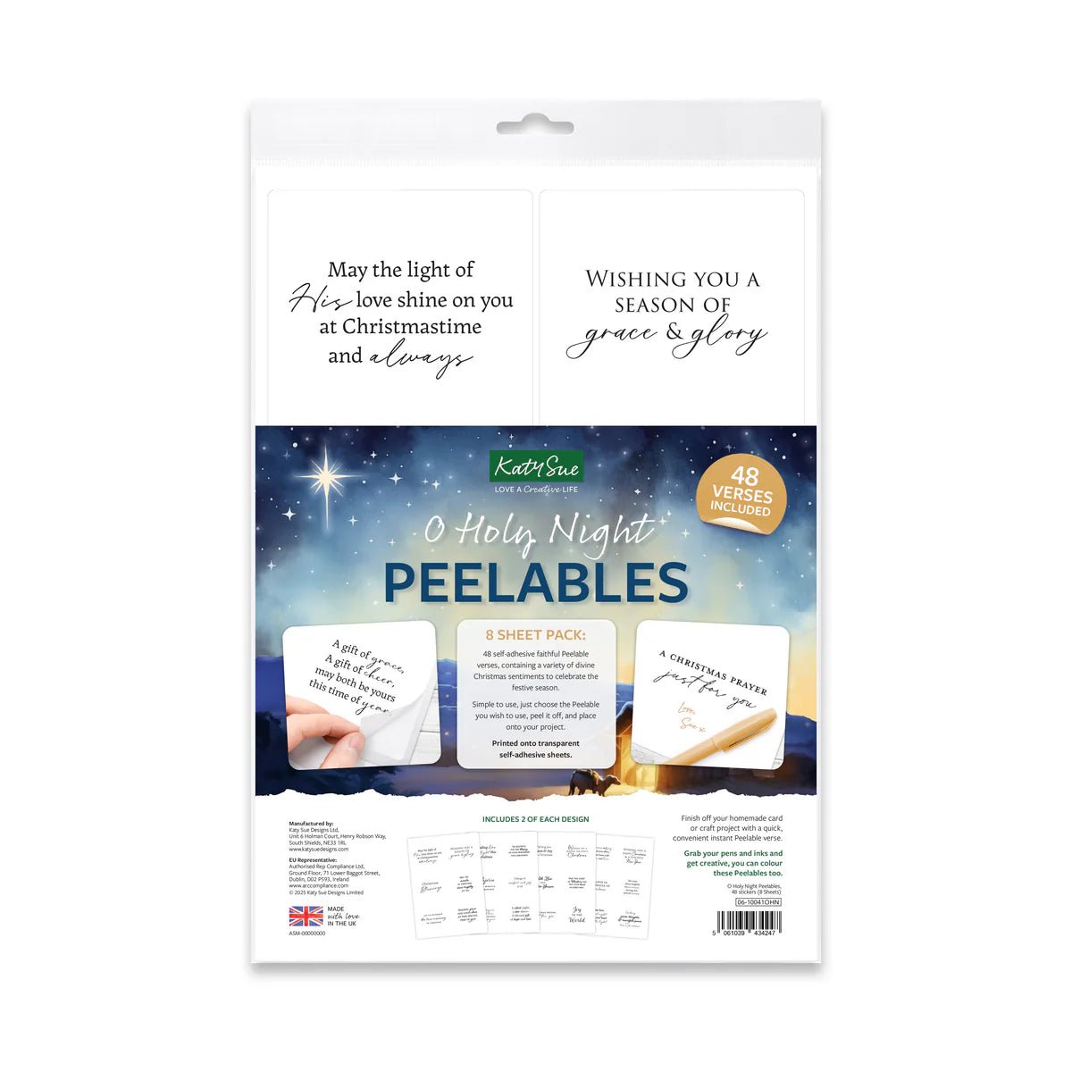 Katy Sue - O Holy Night Verses Peelable Sticker Sheets - The Crafty Kiwi