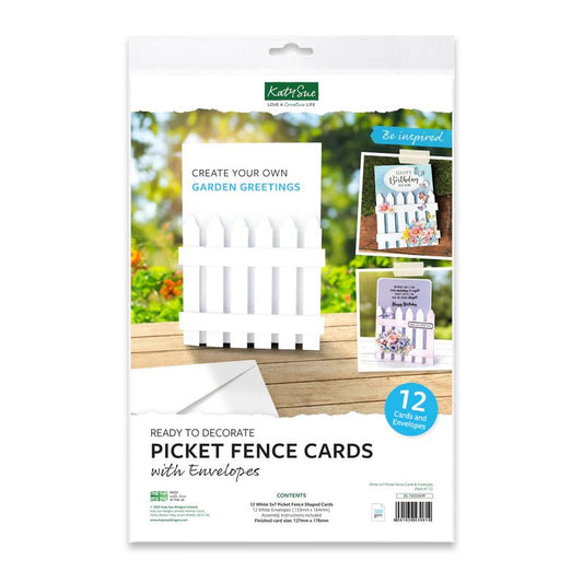 Katy Sue - Ready to Decorate - Picket Fence Cards with Envelopes (4/pack) - The Crafty Kiwi