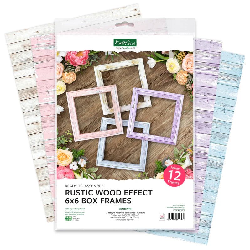 Katy Sue - Rustic Wood Effect 6x6 Box Frames - The Crafty Kiwi