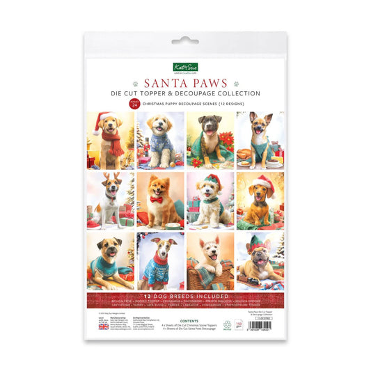 Katy Sue - Santa Paws Die Cut Topper & Decoupage Collection (12/pack) - The Crafty Kiwi