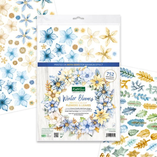 Katy Sue - Winter Blooms Die Cut Flowers and Leaves (3/sheets) - The Crafty Kiwi