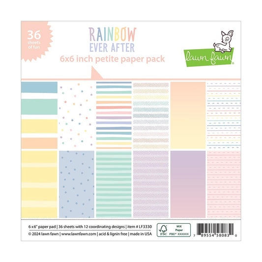 Lawn Fawn - 6x6 Rainbow Ever After Paper Pack - The Crafty Kiwi