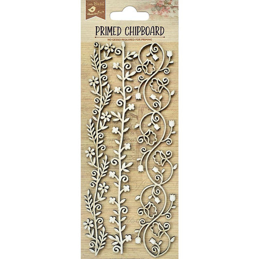 Little Birdie - Laser Cut Primed Chipboard (3/pc) - Vine Blooms - The Crafty Kiwi