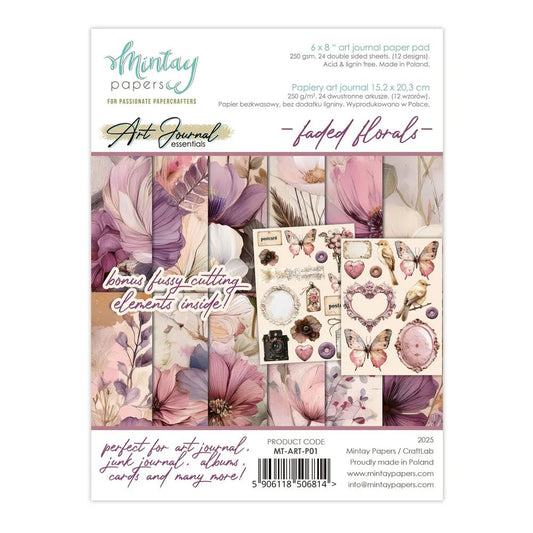 Mintay - Art Journal Essentials - 01 - Faded Florals - The Crafty Kiwi