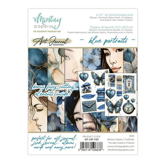 Mintay - Art Journal Essentials - 03 - Blue Portraits - The Crafty Kiwi
