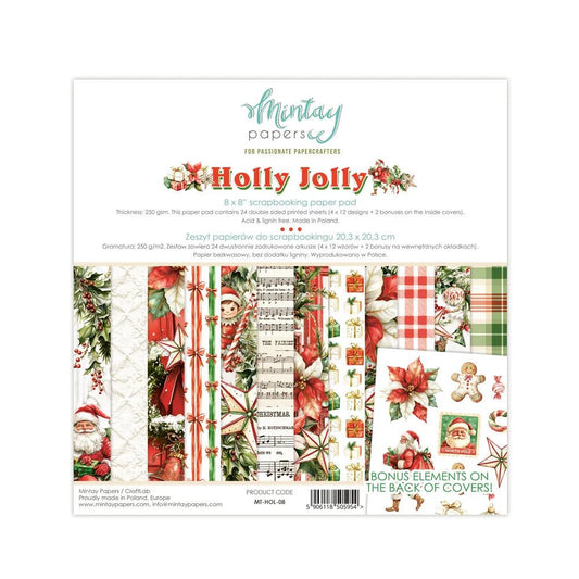 Mintay - Holly Jolly 8x8 Paper Pack - The Crafty Kiwi
