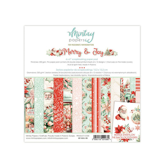 Mintay - Merry & Joy - 6x6 Paper Pack - The Crafty Kiwi