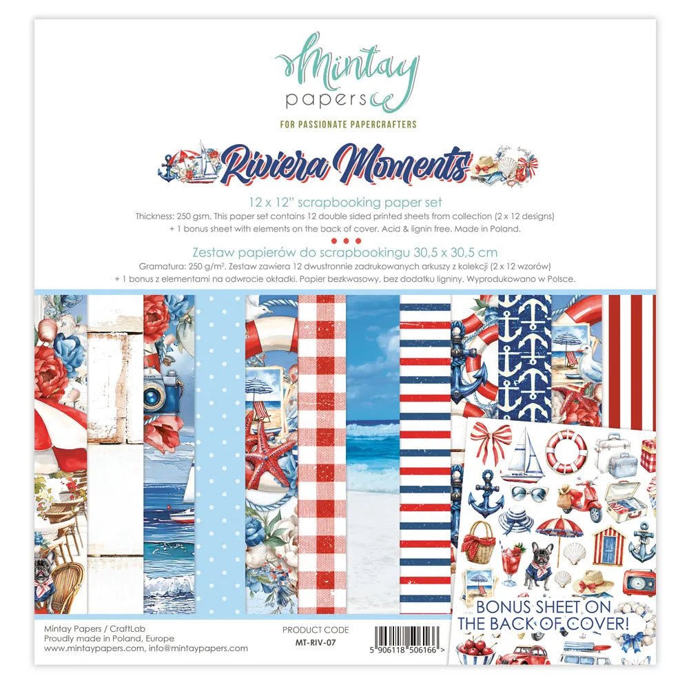 Mintay - Riviera Moments - 12x12 Paper Pack - The Crafty Kiwi