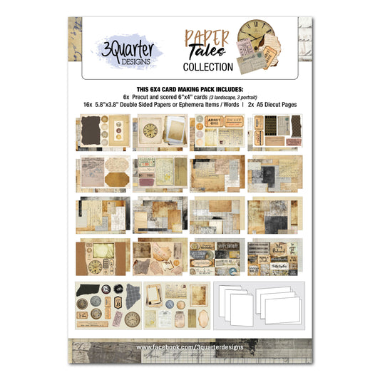 3Quarter Designs - 6x4 Card Making Pack - Paper Tales