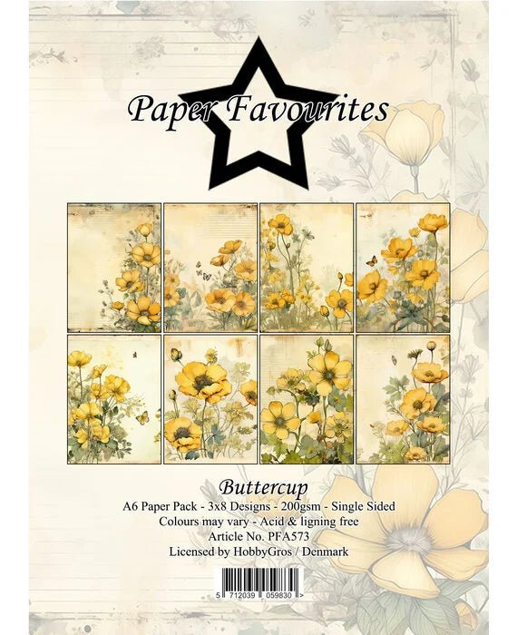 Paper Favourites - A6 Paper Pad - Buttercup - The Crafty Kiwi