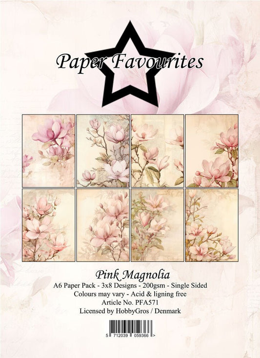Paper Favourites - A6 Paper Pad - Pink Magnolia - The Crafty Kiwi