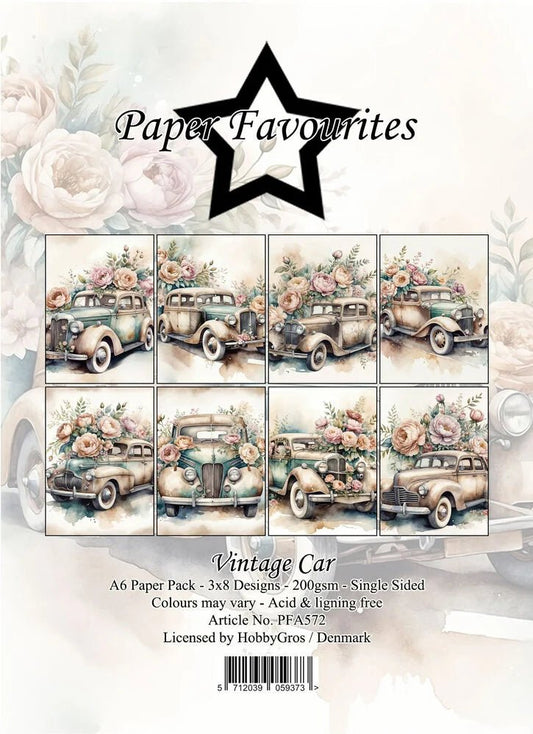 Paper Favourites - A6 Paper Pad - Vintage Car - The Crafty Kiwi