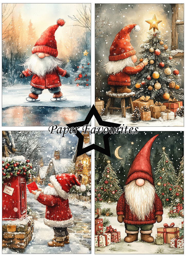 Paper Favourites - A6 Paper Pack - Christmas Gnomes