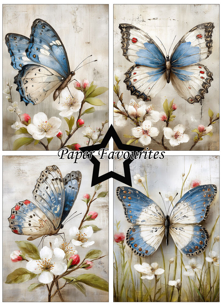 Paper Favourites - A6 Paper Pad - Grunge Butterflies