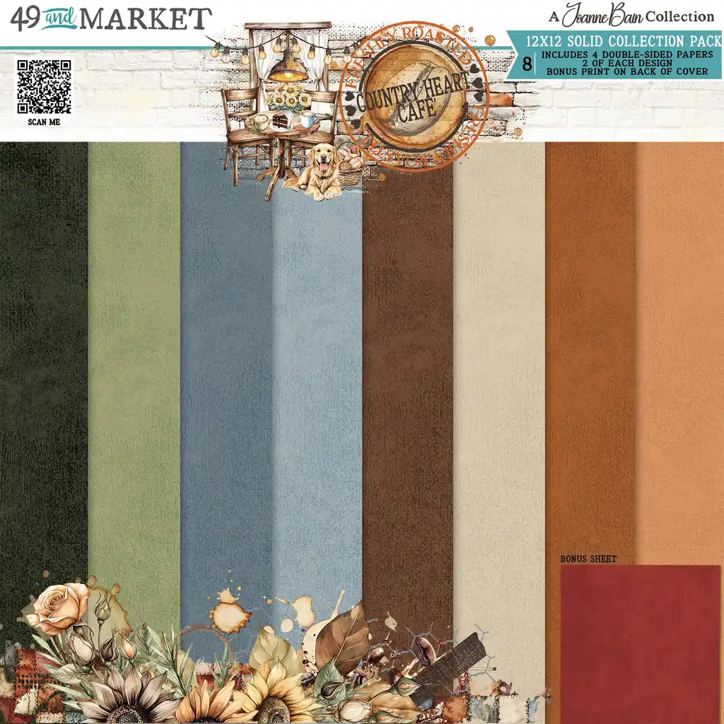 49 and Market - Country Heart Cafe - 12x12 Solids Collection Pack