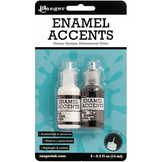 Ranger - Black & White Enamel Accents (2/pack) - The Crafty Kiwi