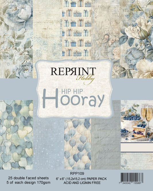 Reprint - Hip Hip Hooray - 6x6 Inch Paper Pack