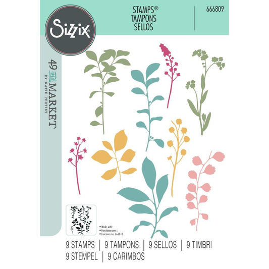 Sizzix - A5 Clear Stamps By 49 and Market - Fine Stems 01 - The Crafty Kiwi