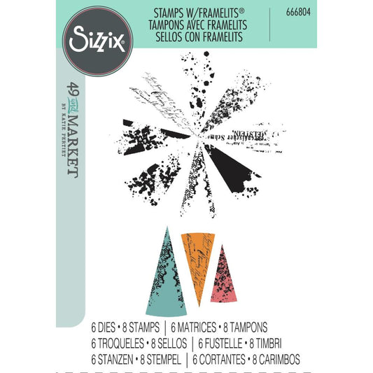 Sizzix - A5 Clear Stamps w/Framelits Dies By 49 and Market - Build - A - Burst Artsy Lace Mix - The Crafty Kiwi