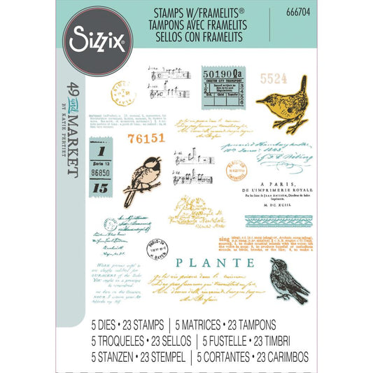 Sizzix - A5 Clear Stamps with Framelits Die - Bird Song - The Crafty Kiwi