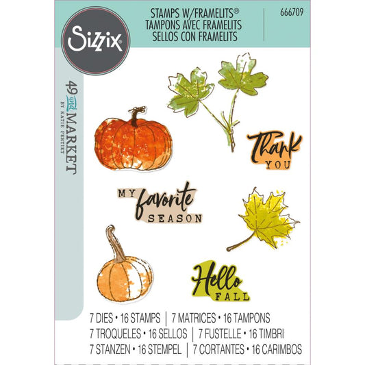 Sizzix - A5 Clear Stamps with Framelits Dies - Pencil Line Harvest - The Crafty Kiwi