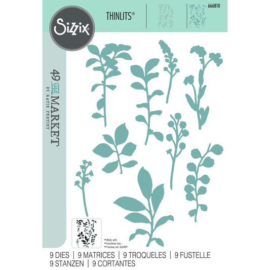 Sizzix - Framelits Die Set By 49 and Market - Fine Stems 02 - The Crafty Kiwi