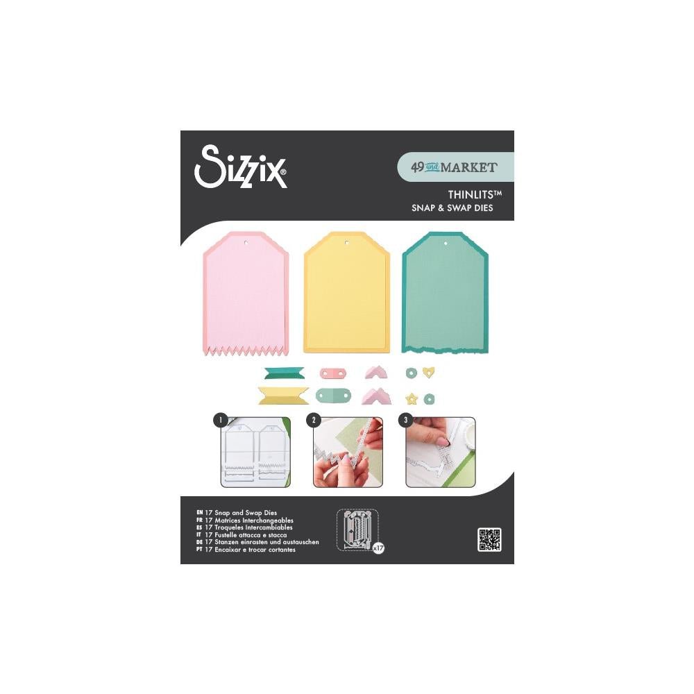Sizzix - Snap & Swap Large Tags Die Set - By 49 & Market (17 dies/pkg) - The Crafty Kiwi